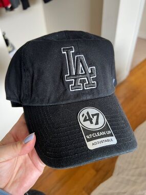 47 Black LA Embroidered Baseball Cap